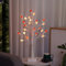 Tisch Mini Baum Licht 60cm Hoch Künstliche Baum Lampe mit 24 LED Herzen und Timer, Dimmbare Weiße Birke, Glitzernde Feenbaum-Lampe, 3 AA-Batterien oder USB-betrieben für Mädchen Schlafzimmer Deko