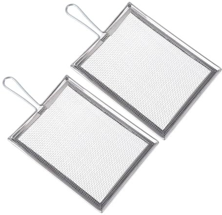 TEHAUX 2 Pezzi Schermo Quadrato Impugnatura Maniglia Design Setaccio Filtro A Rete Filtro in Acciaio Inossidabile Setaccio Quadrato in Strumenti di Ceramica Schermo Filtrante di