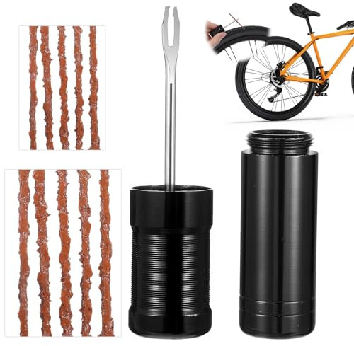 Giantree Tubeless Fahrradreifen-Reparaturset, Tubeless Reparaturset tubeless Repair kit Inklusive1 Reifenreparatur Gabelreibahle und 10 Klebestreifen für MTB und Rennradreifen