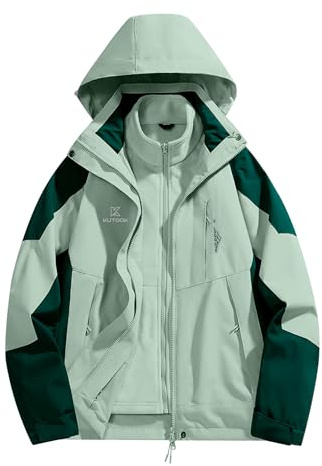 KUTOOK Veste Hiver Femme 3 EN 1 Veste Imperméable Coup Vent+ Polaire en Laine à Porter Séparément ou Ensemble pour Ski Randonnee Extérieur
