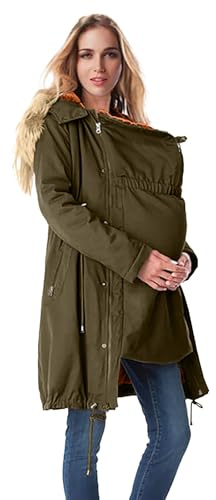 Manteau de maternité 3 en 1 pour femme, vêtement d'extérieur Imperméable Longue, manteau d'hiver Coupe Vent à capuche, manteau d'hiver Poncho à capuche, Veste En Coton ImperméAble 2024