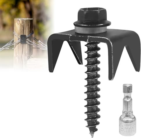 50pcs Wire Fencing Staple, 4cm Fence Staple Nail Netting Staples Fasteners for Mesh Woven Wire, Black