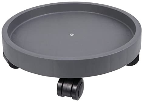 ifundom Base de Maceta maceteros macetas Soporte de Planta Interior agarrador de ollas con Ruedas Soporte para Maceta con Ruedas Castor macetero con Rueda macetero Redondo Resina Grey