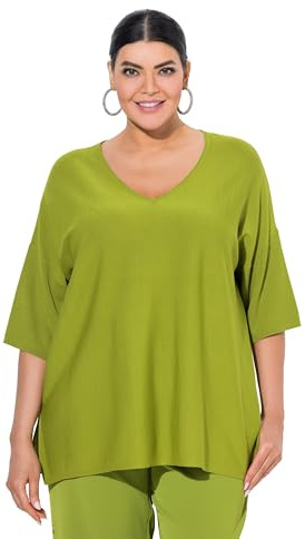 Ulla Popken dam Pullover, Oversized, V-ausschnitt, Halbarm Cardigan tröja