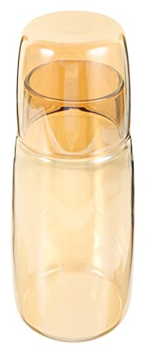 Zerodeko Botella de Multifuncional Transparente para Agua y Jugos con Tapa Diseño y Base Estable