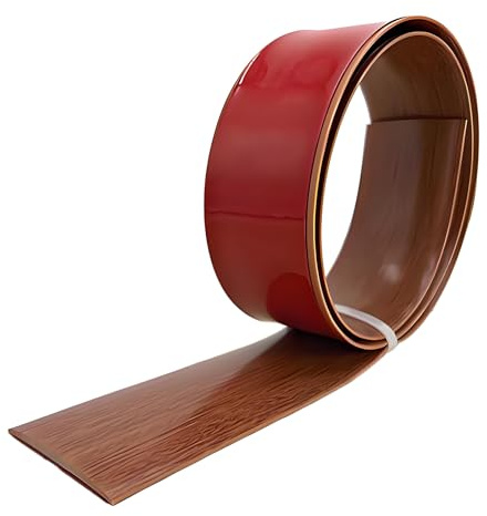 2M Laminate Flooring Threshold Transition Strip, 4CM PVC Floor Divider Strip Transition Strip, Self Adhesive Threshold Strip,Flat Profile Flooring Edge Trim Strip (2M*4cm, hai Teak Wood Grain)