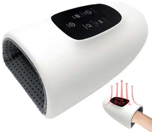 Handmassageapparat med värme och kompression Lugnande värme-, kompressions- | Sladdlös Handmassagetryckmaskin Handflatmassör Portabel Värmande Lugnande För Män Kvinnor Spelare