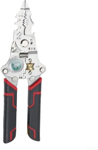 Pince à dénuder pliable, outil d'électricien multifonction avec sertissage, coupe, clé hexagonale et décapsuleur, poignée TPR pour câbles de 1,5 à 10 mm