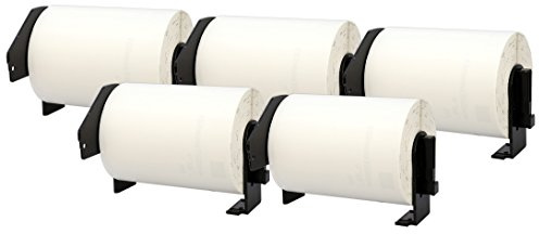 5 rullar DK11241 DK-11241 102 mm x 152 mm fraktetiketter passar Brother P-Touch QL-1050 QL-1050N QL-1060N QL-1100 QL-1110NWB (200 etiketter per rulle)