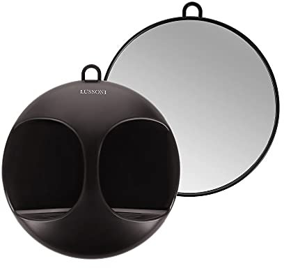 TB TOOLS FOR BEAUTY T4B LUSSONI Schwarz breiter, praktischer und professioneller Friseur-Handspiegel 28 cm für Salons, Friseure, Kosmetikerinnen, Damen Herren