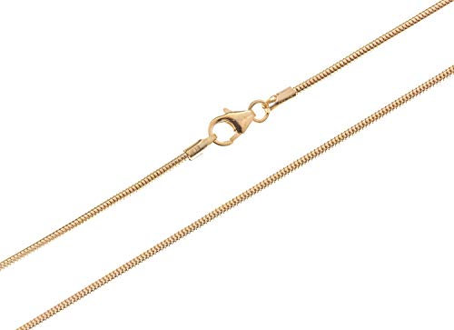 Schlangenkette 333 Gold 70cm Länge I elegante Goldkette 1,4mm Stärke im klassischen Design I kompakte Echtgold Halskette mit Karabiner Verschluss