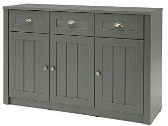 Beauty.Scouts Sideboard Monde Holzdekor grün 130x86x43cm Board Kommode Schrank Anrichte Fernsehschrank Highboard Standschrank Wohnzimmerschrank Wohnzimmer