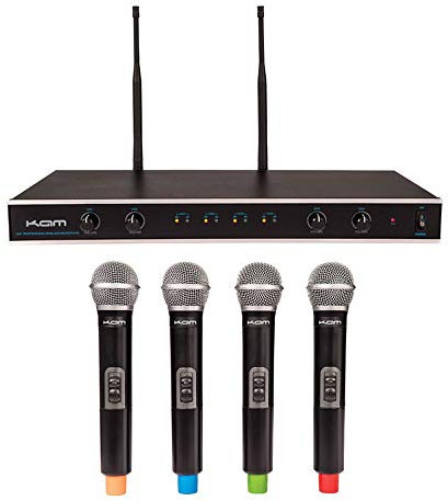 Kam Quartet ECO Wireless Microphone System 4 Handheld Mics Karaoke DJ