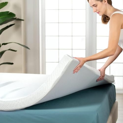 REAL CONFORT Topper Cubrecolchon de Viscogel Viscoelástico | Fabricacion Española | Topper para Colchón Nucleo de Viscogel | 150 x 190cm | Grosor 8CM | Refresca y Alivia Tensiones Musculares