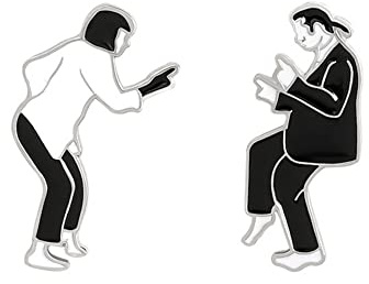 Lot de 2 broches en alliage émaillé pour vêtements, sac à dos, bijoux, accessoires cadeaux pour les fans et les amis, Métal