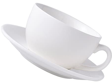 NUOBESTY Tazze Cappuccino Con Piattino Tazza Cappuccino Set 1 Set In Con Porcellana: Piattino Per Feste: Ml o Bere Tè Bevande Tazza Vassoio Bianca Per