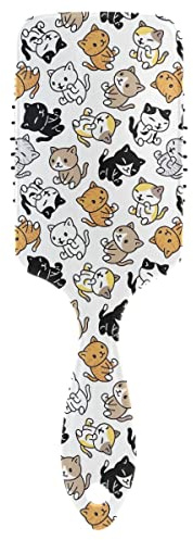Cute Cats Hair Brush for Women Girls, Anti Static & Frizz Travel Soft Hair Brush Comb for Wet Dry Curly Damaged Hair, no more Tangle