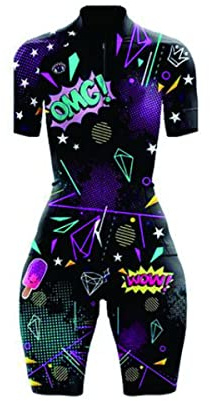 Dam professionell triathlon kostym kortärmad ridtights set Conjunto Feminino Ciclismo racing kostym jumpsuit, Svart, XXL