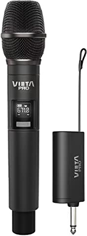 Vieta Pro Micrófono inalámbrico, Party Mic, Conector USB-C, 6.5 mm Mono Jack, Baja interferencia y Receptor de hasta 12 Horas de duración.
