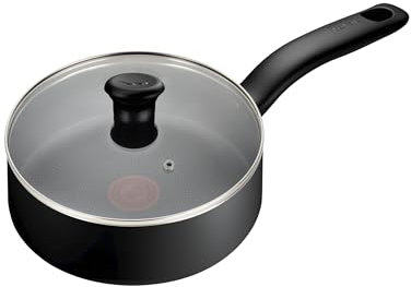 Tefal Titanium Essential Sautepan 26 cm + Lid, Non-Stick Coating, Metal Safe, Compatible with All Hobs Except Induction, Flawless Glide, Everyday Use, B9413344
