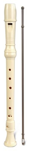 Bontempi | Flauto Dolce Color Avorio, Diteggiatura Barocca, 28 Note, Materiale Antiurto, 330mm