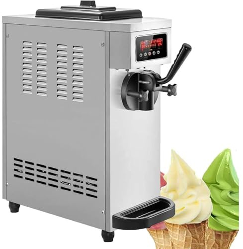 CAFIEDR Gelatiera Soft-Serve, Macchina per Gelato Commerciale da 1500 W con Display a LED, Gusto Singolo, Produzione 4,7-5,3 galloni/Ora, Adatta per ristoranti, Bar, Negozi di Snack, Fast Food