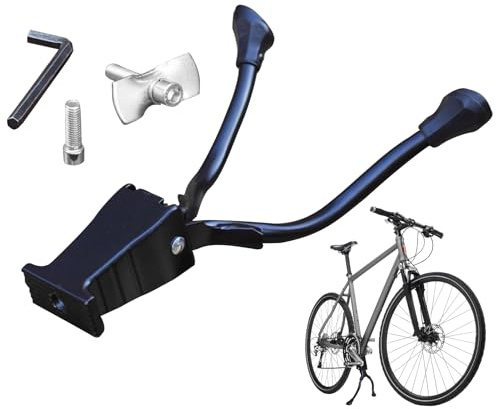 Cavalletto per bicicletta | Supporto a sgancio rapido a due gambe per bici da corsa | Stabile supporto in metallo per parcheggio per escursioni in bicicletta all'aperto e pendolarismo