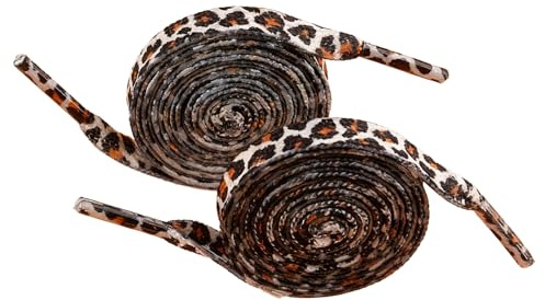 DIPZO Cordones de Leopardo, 2 Pares Gruesos con Patrón Animal para Zapatillas y Repuesto