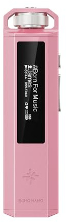 FiiO SnowSky Echo Nano Retro bärbar MP3-spelare med fingertoppsrullhjul, 3,5 mm utgång, USB DAC, inline-kontroller och DSD/FLAC-stöd (rosa)