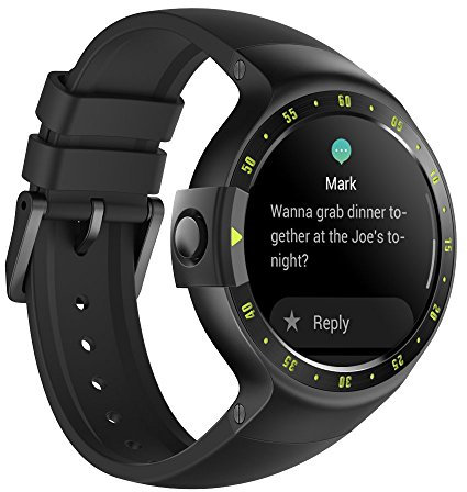 TicWatch S Knight smartwatch intelligent armbandsur med 1,4 tum OLED-display, Android Wear 2.0, sportklocka högklassig kompatibel med Android och ios Passar de flesta typer av smarttelefoner