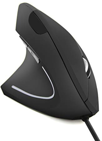 FLY WAY Left Handed Mouse,Ergonomic Vertical USB Wired Mouse 800/1200/1600 DPI Optical 6 Buttons Gaming Mice for PC Laptop Computer Desktop Mac (Left Hand)