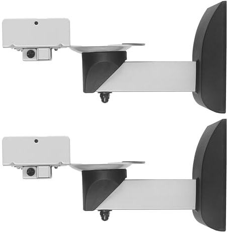 NEG Beam201 Universal Wandhalterung für Surround Speaker u. Regal Lautsprecher bis 25kg, flexibel einstellbar, neigbar (+/- 7°), schwenkbar (180°), drehbar (360°) Farben weiß, schwarz, Silber