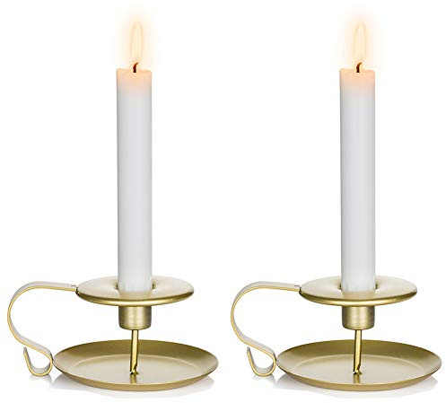 Cónicos Candelabros con Candelabros, Candelabros de Mesa Dorados para la Ceremonia de la Fiesta Bodas, Soporte de Velas para la Exhibición Decoración del Comedor Navidad Halloween, 2 Piezas
