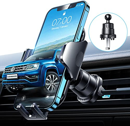 VANMASS Handyhalterung Auto 2025 Upgrade Bombenfest Lüftungshaken Handy Halterung Auto Lüftung Handyhalter 360°Drehbar Militärschutz Autohalterung Handy für iPhone 17 Pro Air Samsung S24 Smartphone