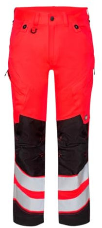 FE Engel Warnschutzhose Arbeitshose Warnrot/Schwarz gr. 70