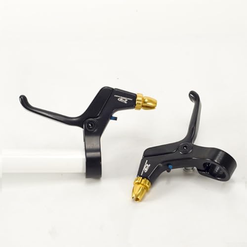 Brake Aluminum Alloy Lever, Lightweight 2Fingers Brake Lever for Mountain Bike & Kid Bike (MTB, Gold)