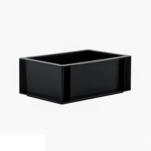 BiGDUG Essentials Recycled Euro Stacking Box - Black Storage Box - 120h x 200w x 300d mm - 6 Litre