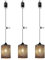 EcoGehen 3x Dekorative Hängelampe Deckenlampe ohne Strom Batterie Hängeleuchte Batteriebetriebene Schwarz Golden Metall Lampenschirm Pendelleuchte für Schlafzimmer Weihnachten Party Pavillon Geschenk