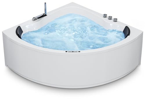 AQUADE Whirlpool Badewanne - Eckbadewanne 140x140 cm - Unikales Whirlpool-Erlebnis nach Ihren Wünschen - Wählen Sie Ihre perfekte Wanne oder Whirlpool -Ihre individuelle Wahl für Wellness zu Hause