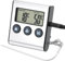QWORK® Thermomètre Cuisine Numérique - Sonde, Fonction minuterie, Écran LCD - pour Cuisson au Four et Barbecue