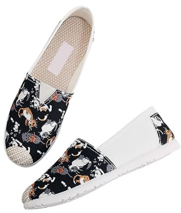 FGUUTYM Zapatillas de lona para mujer, zapatos bajos, ligeros, de tela, mocasines, informales, transpirables, cómodas, de lona, zapatos de verano, zapatos planos, zapatos de verano, gris oscuro, 39 EU