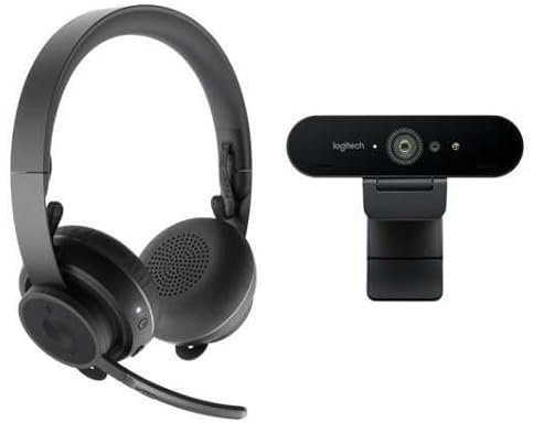 Brightium Système de Collaboration - Pack Professionnel Qui Comprend Webcam 4K et écouteurs sans Fil. Idéal pour Les vidéoconférences.
