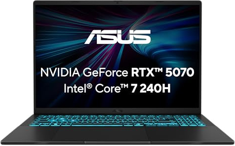 ASUS V16 V3607VM Gaming Laptop | 16 WUXGA 16:10 144Hz IPS Display | Intel Core 7 240H | 16GB RAM | 1TB SSD | NVIDIA RTX 5070 | Win11 Home | QWERTZ | Black | 3Monate GamePass