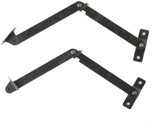 Lot de 2 trépieds en bois avec charnières antiques pour présentoirs décoratifs et support de boîtier (noir)