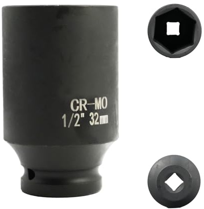Flewdart mutter 32 mm lång 1/2 tum sexkants, 6 kantsexkantsnyckel 32 mm 1/2 tum, spärrhake med mutter 32 mm, 78 mm lång, krommolybdenstål, CR-MO