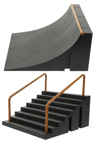 WEKAMOS 2 Piezas Kit de Rampas para Finger Skateboard de Plástico Duradero Accesorios para Parque de Skate Infantil Juguete para Entrenamiento de Coordinación y Desarrollo Infantil