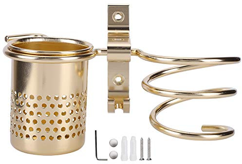 Space Porta-phon da parete in alluminio, organizer per asciugacapelli con design a spirale, ruggine - Ripiano da bagno per strumenti per la cura dei capelli come ferro