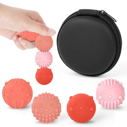 Ainiv Magnetiska fidget-leksaker, 4 stycken silikon anti-stressbollar | Magnetbollar fidgetleksak fingerleksak för autism, texturer sensoriska leksaker för vuxna ungdomar djurstil