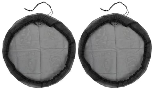 Red para depósito de Agua de Lluvia 2 Unidades Ø 60 cm – Cubierta con cordón para Barril de Lluvia – Malla Protectora contra Hojas, Insectos, Mosquitos y Suciedad – para bidones hasta 55 cm