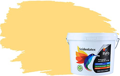 RyFo Colors Seidenlatex Trend Gelbtöne Butterblume 3l - bunte Innenfarbe, weitere Gelb Farbtöne und Größen erhältlich